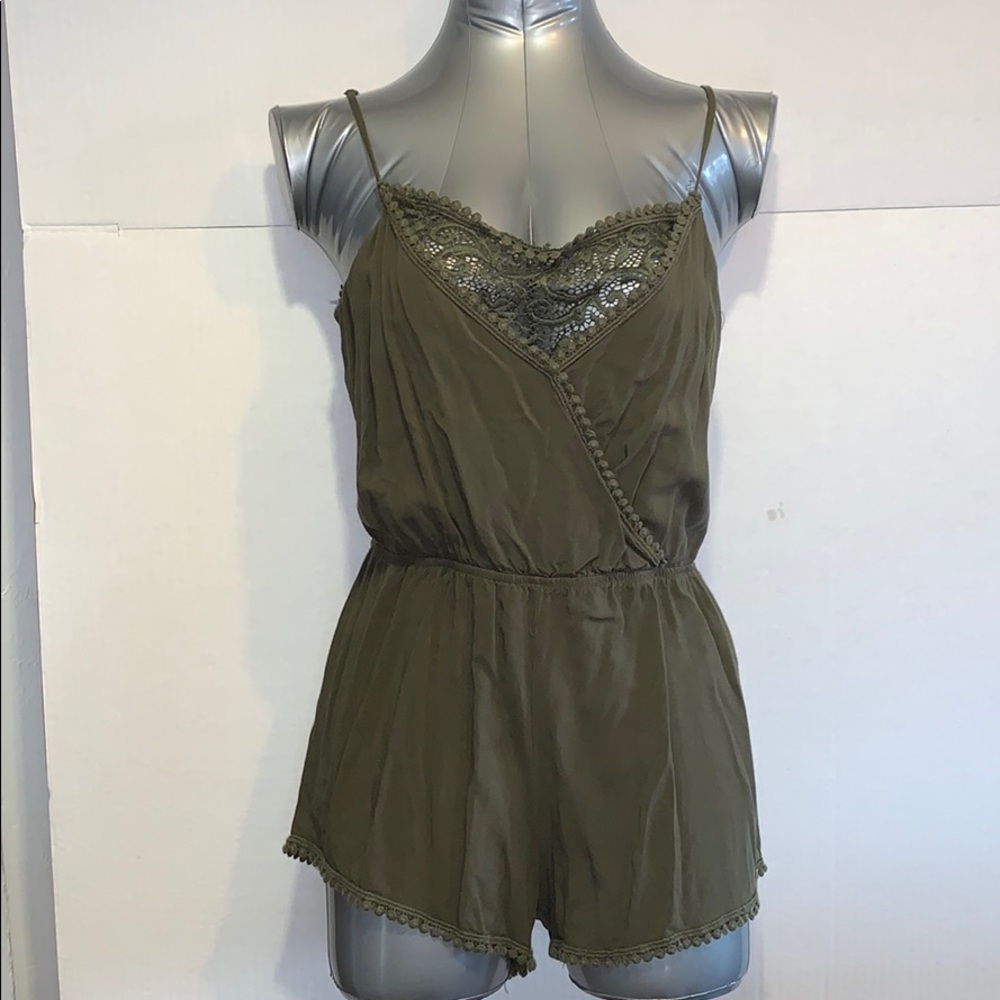 SALE!! Green tank jumper romper.